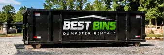 Dumpster on site during a renovation